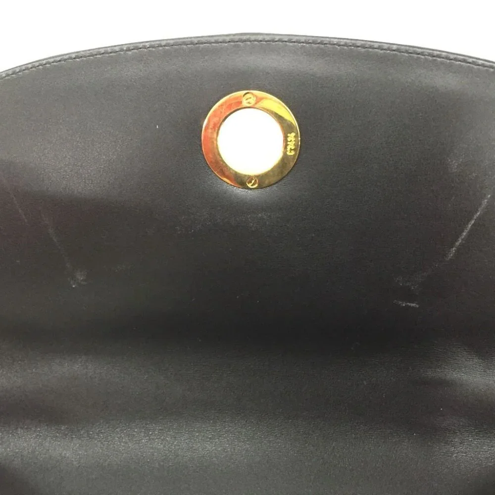 Cartier Panthere Brief Case Bag Leather Gold Hardware Black